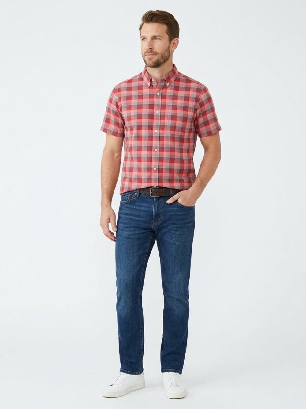 The North Face Red and Black Plaid Button Down Shirt large NWT